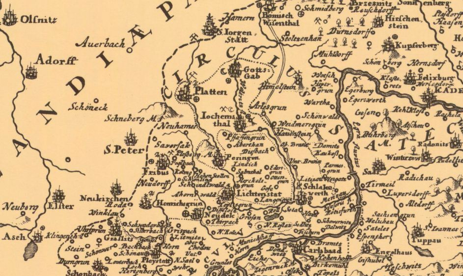 Vogtova mapa - 1712-Iochemstal uprostřed