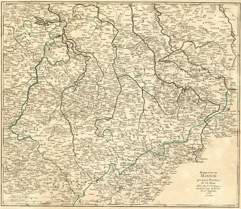 Le Rouge Georges-Louis (1740-1780) - mapa Saska