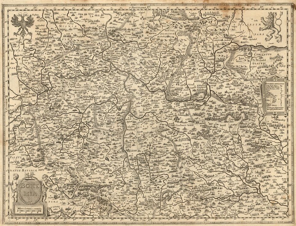 Blaeu, Joan, ca 1596-1673 Mapa Čech