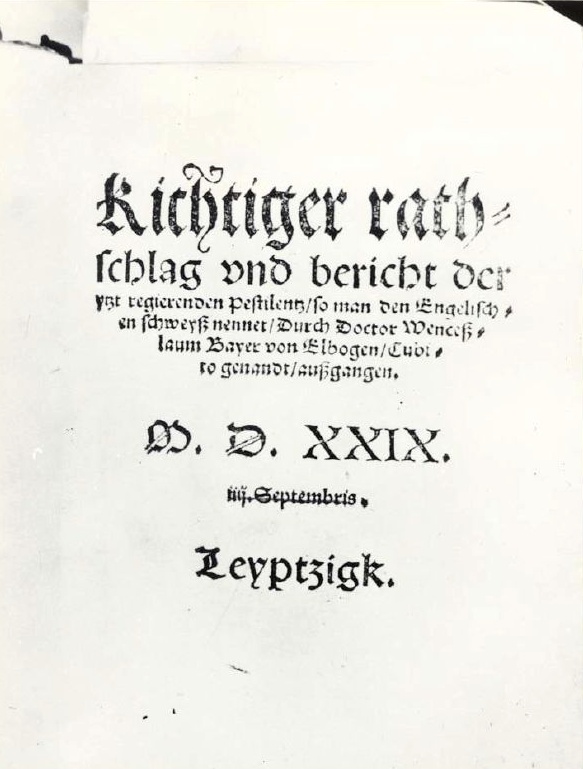 Payer - O Anglické potivé chorobě 1529