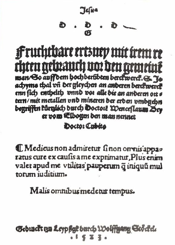 Payer - O hornické nemoci v Jáchymově 1523
