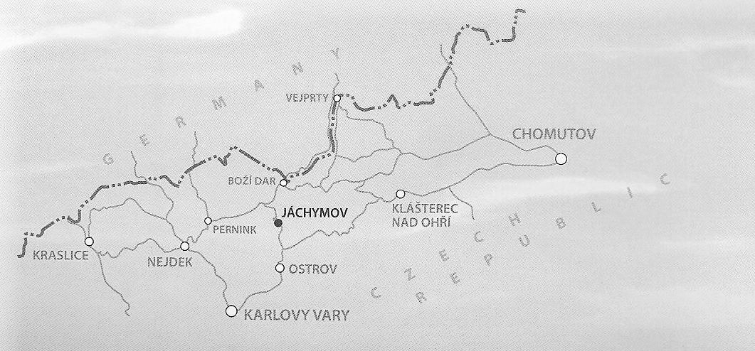 Mapa okolí Jáchymova